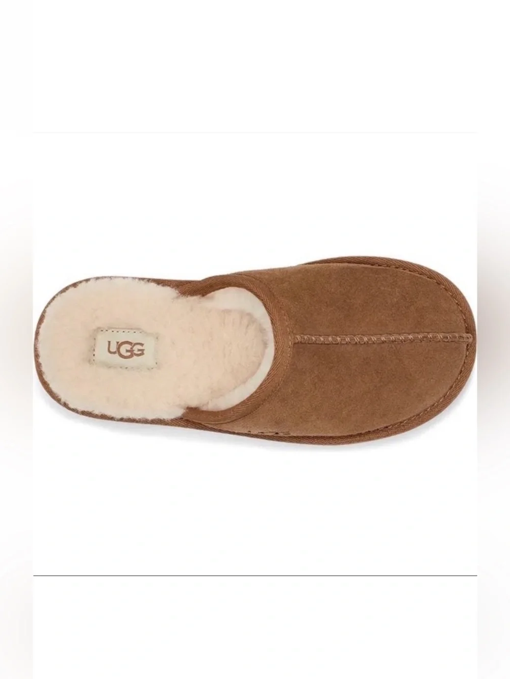 UGG Keegan Chestnut Suede Slide Slippers Shearling Kids Size 2M Cozy Comfort